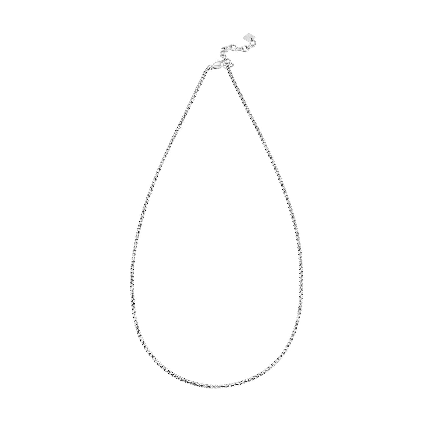 MOSI 24" : Collier chaîne maillons entrelacés argenté pour femme ou homme