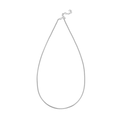 MOSI 24" : Collier chaîne maillons entrelacés argenté pour femme ou homme