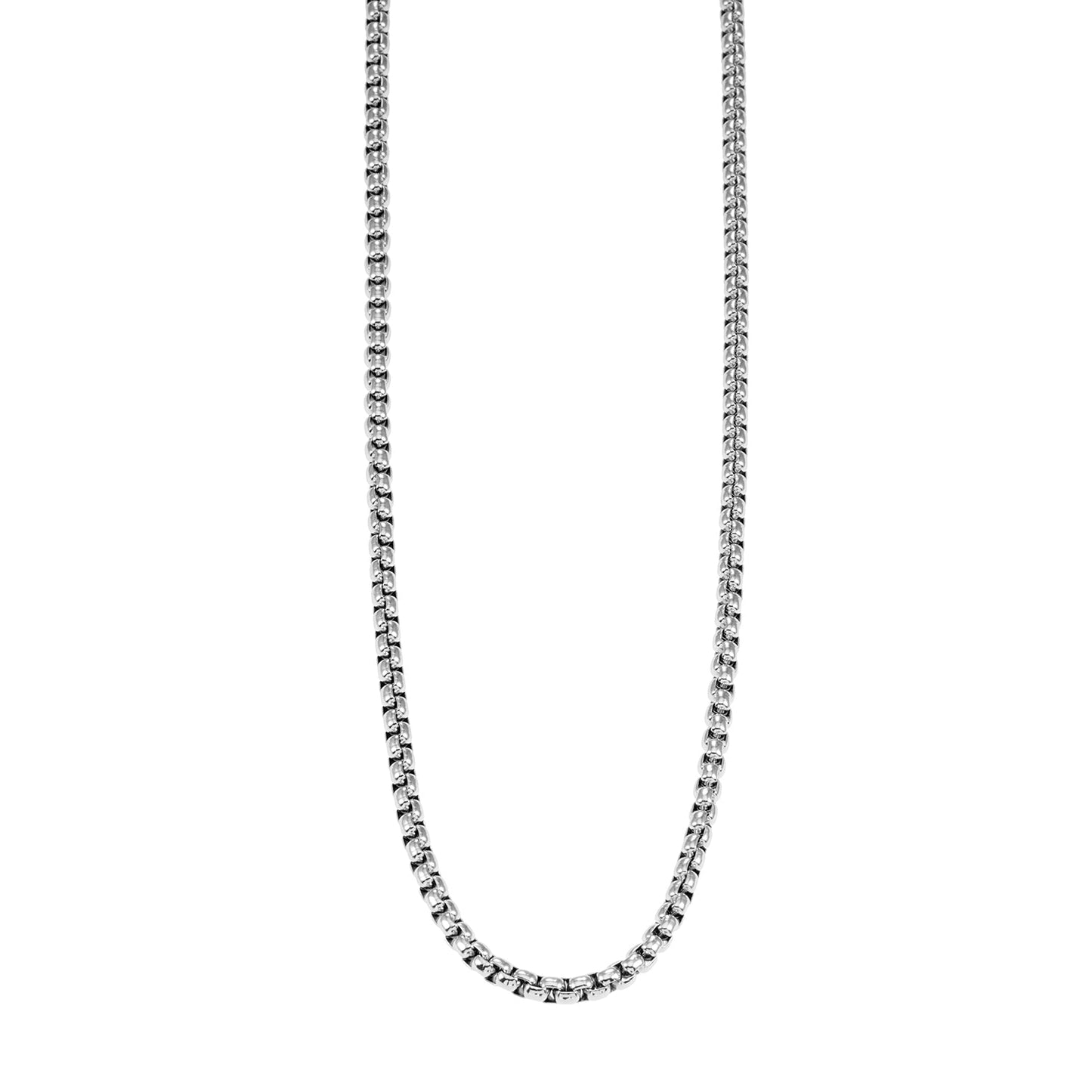 MOSI 24" : Collier chaîne maillons entrelacés argenté pour femme ou homme