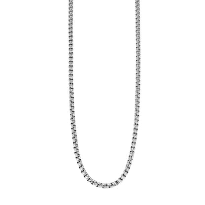 MOSI 24" : Collier chaîne maillons entrelacés argenté pour femme ou homme