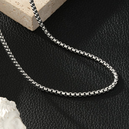 MOSI 24" : Collier chaîne maillons entrelacés argenté pour femme ou homme