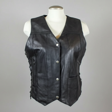 Open Road Women's Leather Vest | Side-Laced Cowhide Motorcycle Vest