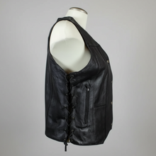 Open Road Women's Leather Vest | Side-Laced Cowhide Motorcycle Vest