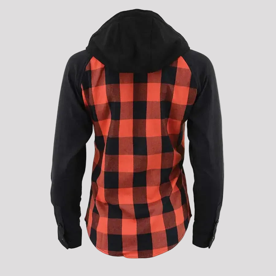 Chemise à capuche à carreaux blindée pour femme Milwaukee Leather
