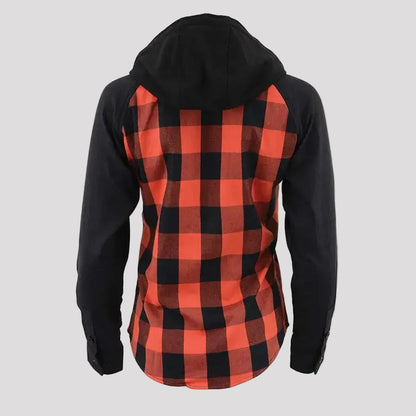 Chemise à capuche à carreaux blindée pour femme Milwaukee Leather