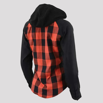 Chemise à capuche à carreaux blindée pour femme Milwaukee Leather