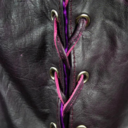 Gilet en cuir Open Road pour femme à lacets sur les côtés