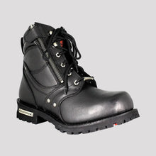 Bottes de moto Milwaukee Leather 6" pour hommes à lacets et fermeture éclair latérale