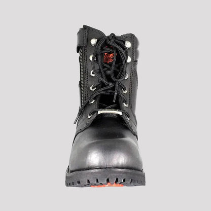 Milwaukee Leather Men's 6" Milwaukee Side Zip Lace Up Motorcycle Boots