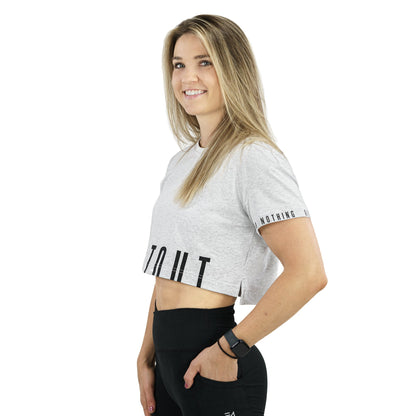 Madi Crop Tee Heather Grey