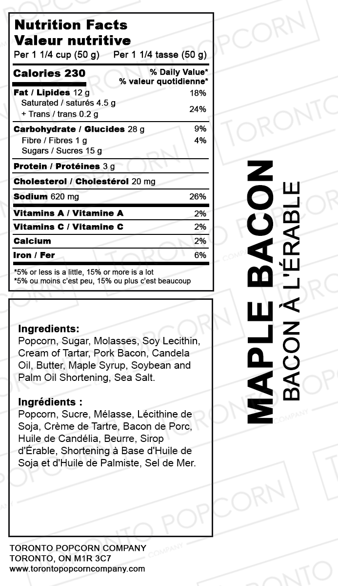 Popcorn au sirop d'érable et au bacon
