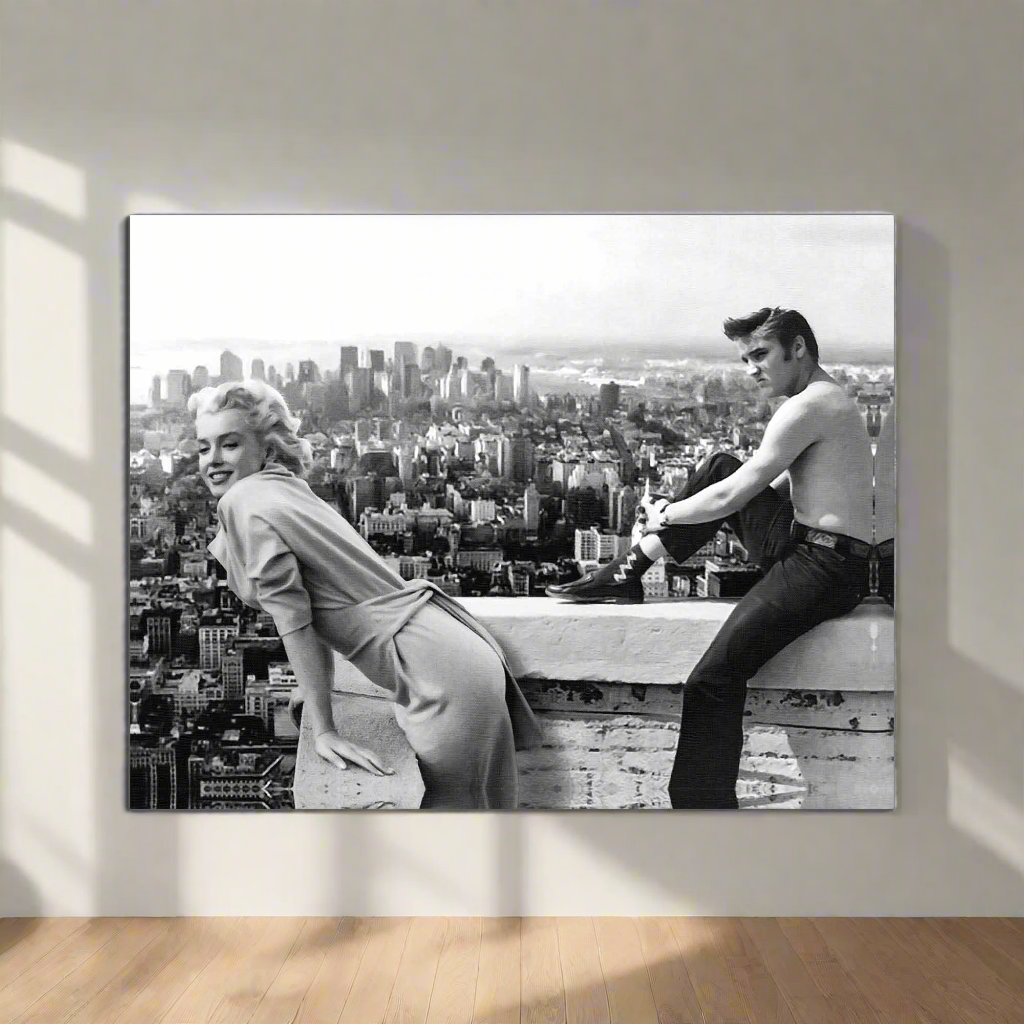 Toile imprimée Marilyn & Elvis - Décoration murale