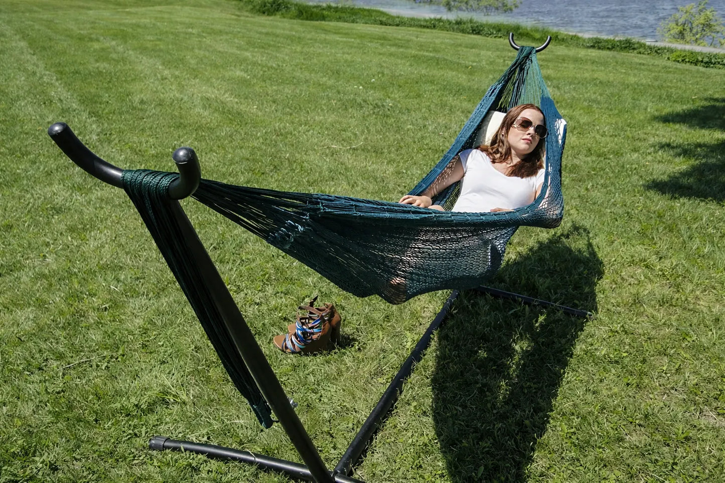 Hamac XL en corde épaisse de style maya avec support universel