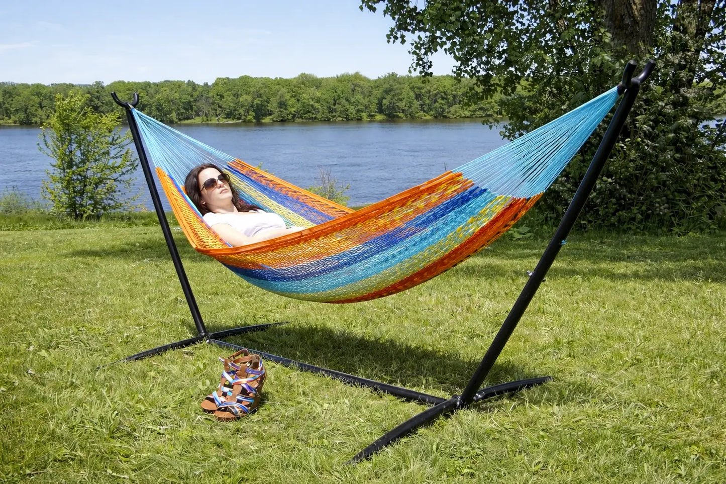 Hamac XL en corde épaisse de style maya avec support universel
