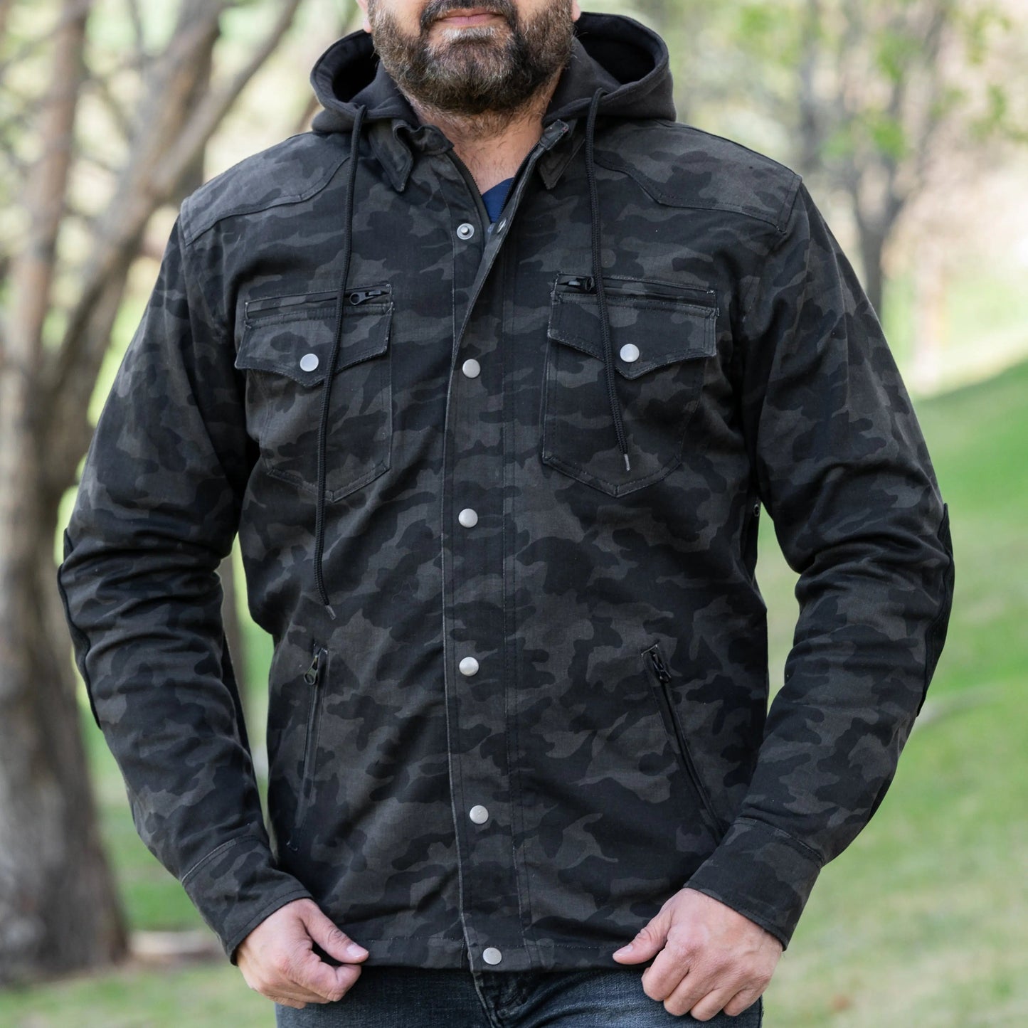 Chemise de motard blindée pour homme avec protection supplémentaire