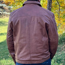 Blouson classique quatre poches en cuir d'agneau pour homme