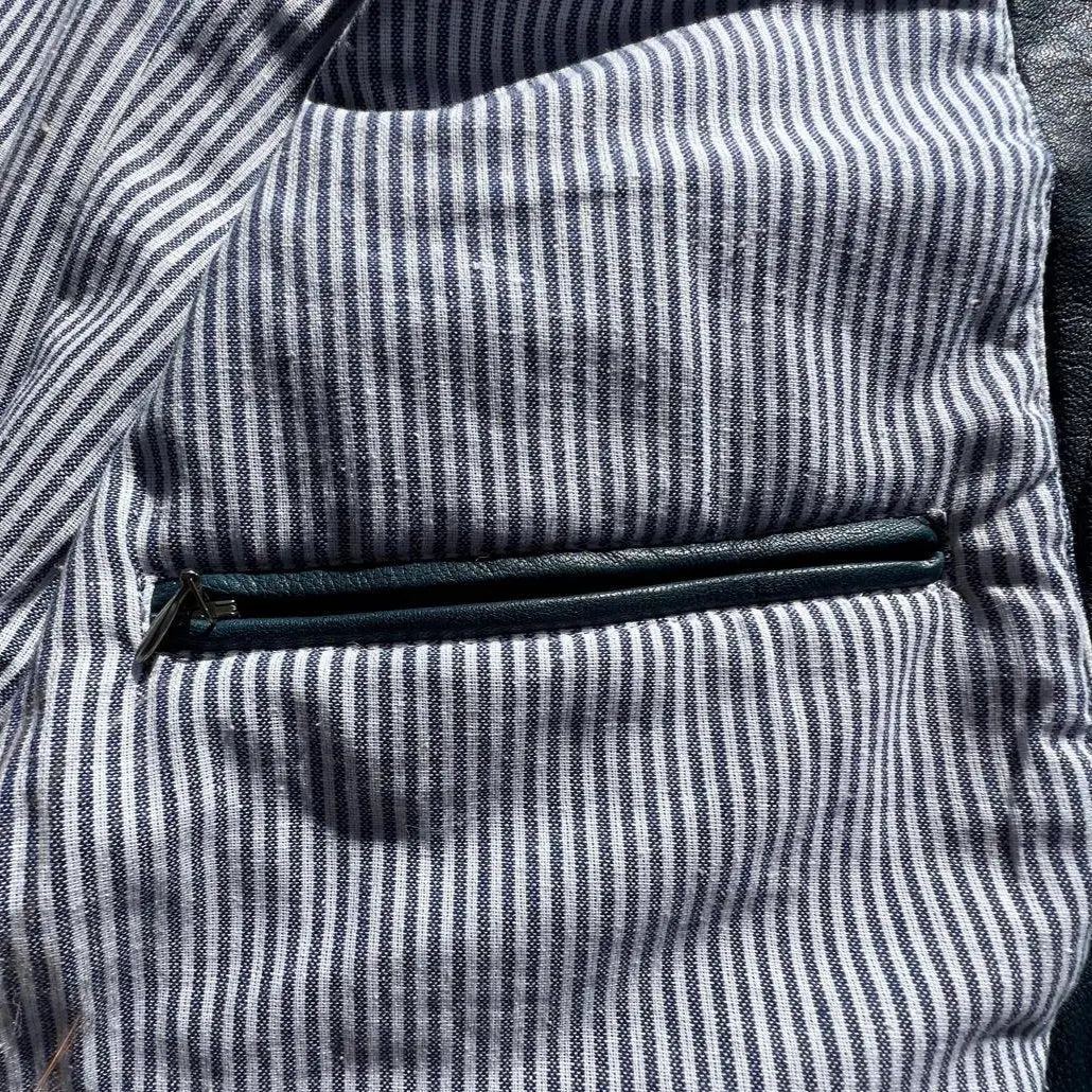 Blouson homme en cuir d'agneau avec deux poches poitrine zippées
