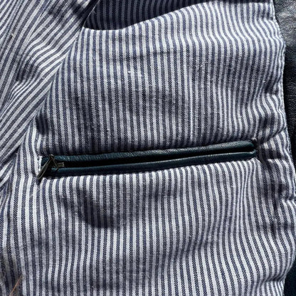 Blouson homme en cuir d'agneau avec deux poches poitrine zippées
