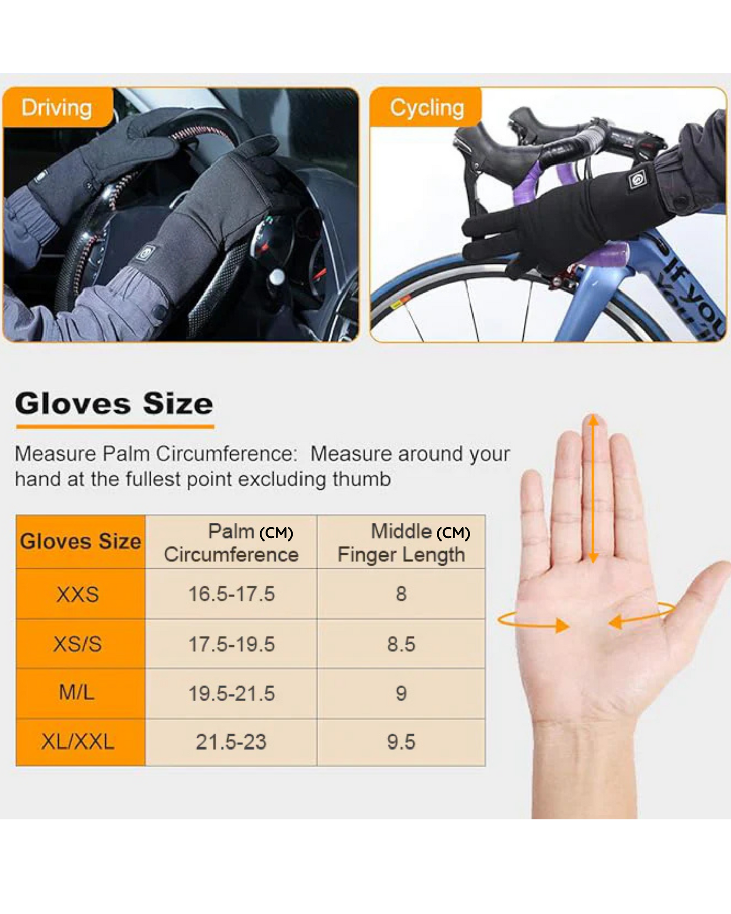 Sous-gants fins respirants et chauffants
