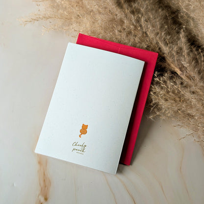 Meowy and Bright Mini Cat Holiday Greeting Card