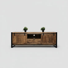 Avila Mango Wood TV Unit with Sliding Doors