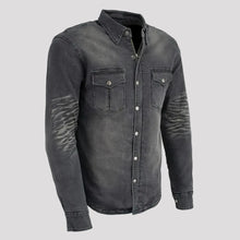 Milwaukee Leather Men's Faded Denim Armored Shirt Jacket