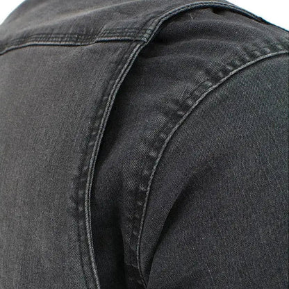 Veste chemise blindée en jean délavé pour homme Milwaukee Leather
