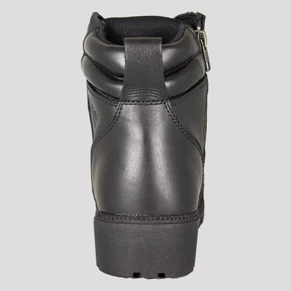 Bottes de moto Milwaukee Leather pour femme, lacées, avec fermeture éclair latérale