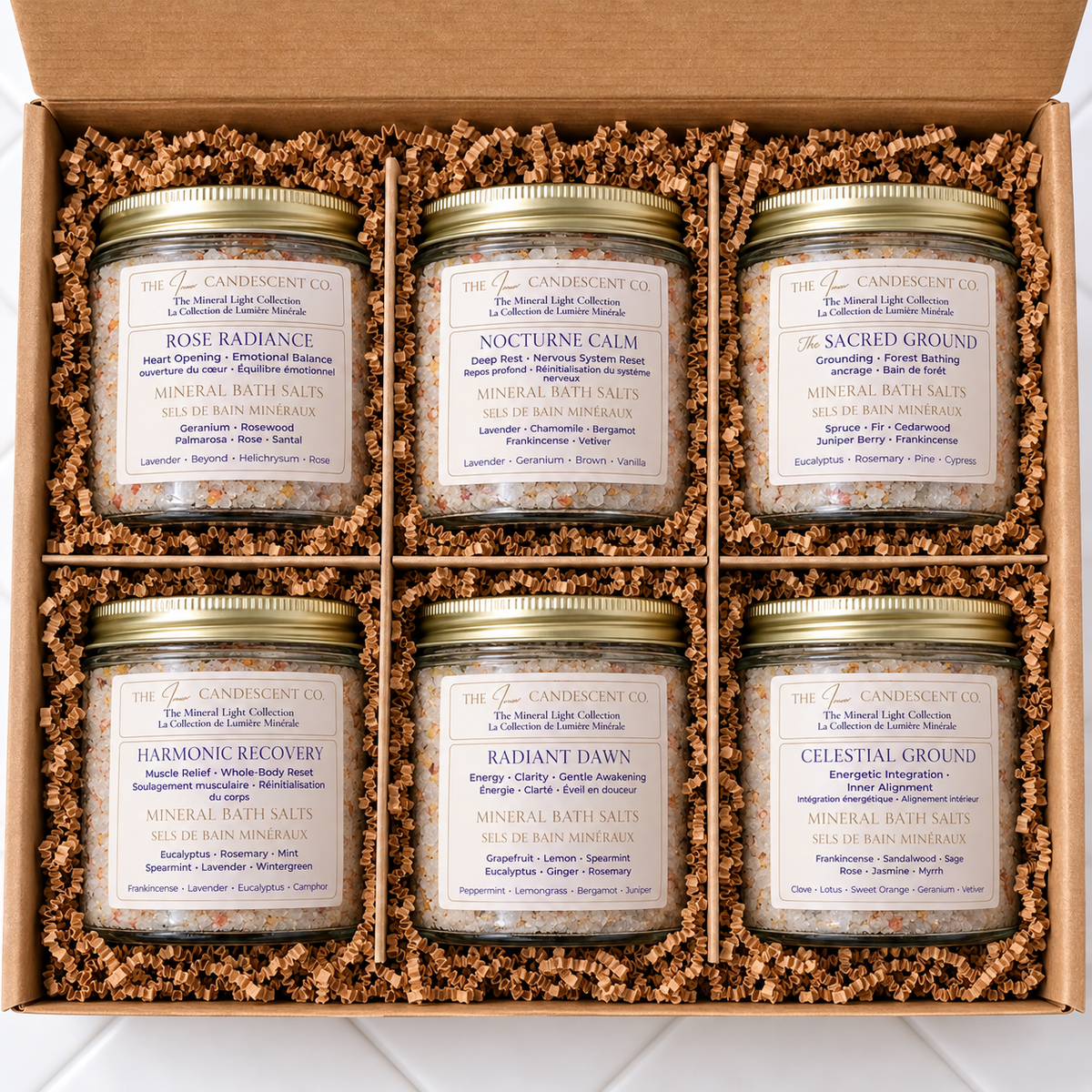 THE MINERAL LIGHT COLLECTION | LUXURY MINERAL BATH SOAK GIFT SET