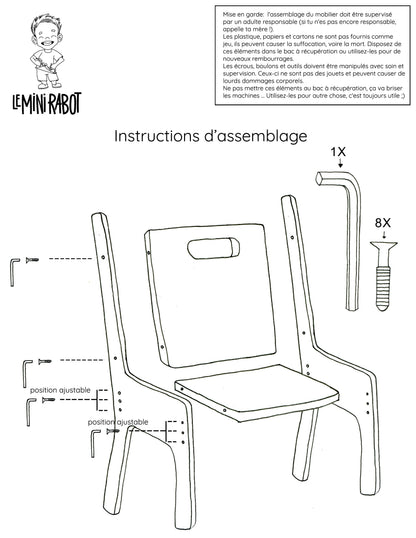 Wooden Extendable Table and Chair Set for Children - Le Mini Curieux