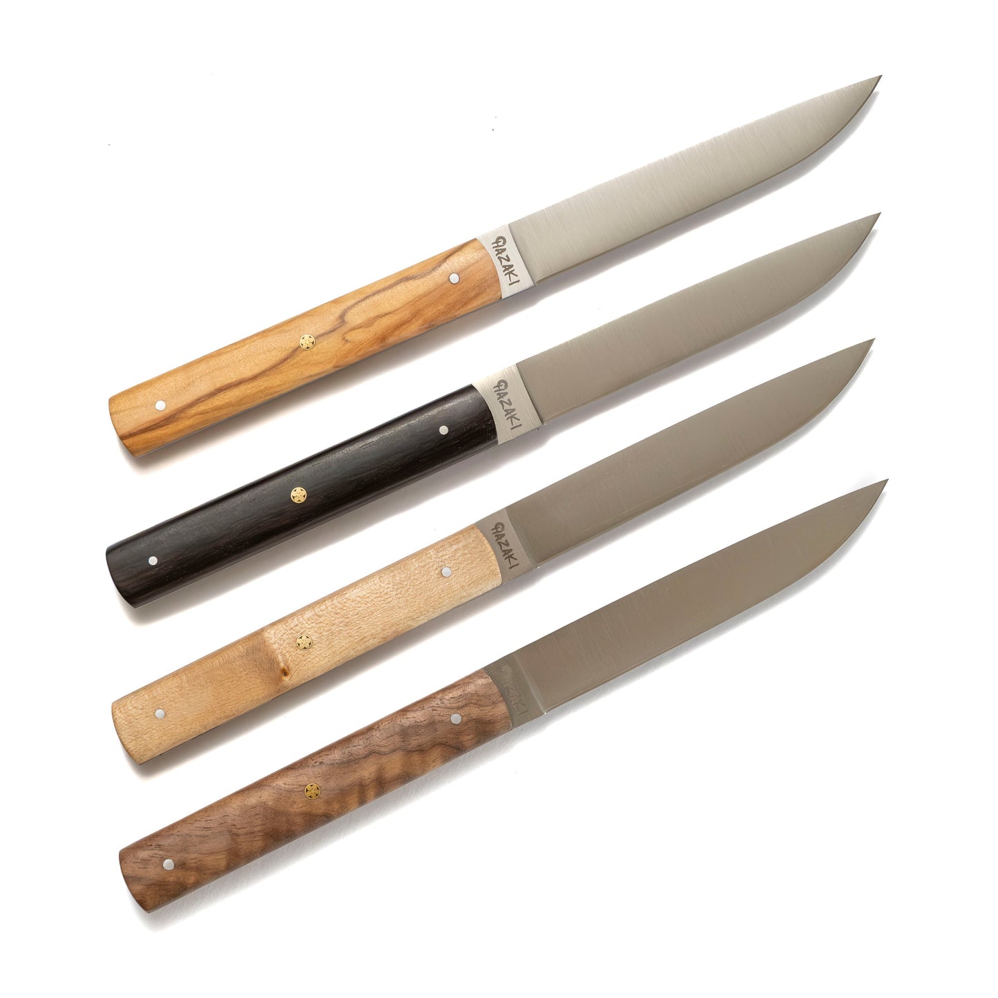 Kit de 4 couteaux à steak Hazaki - Bois mélangé