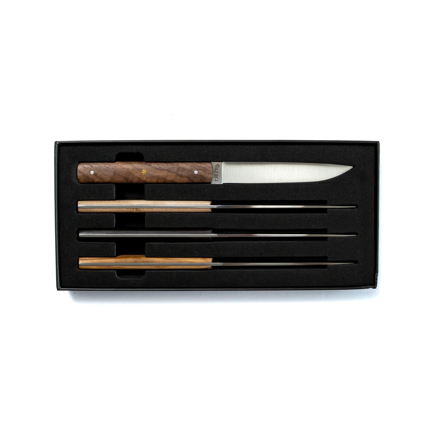 Kit de 4 couteaux à steak Hazaki - Bois mélangé