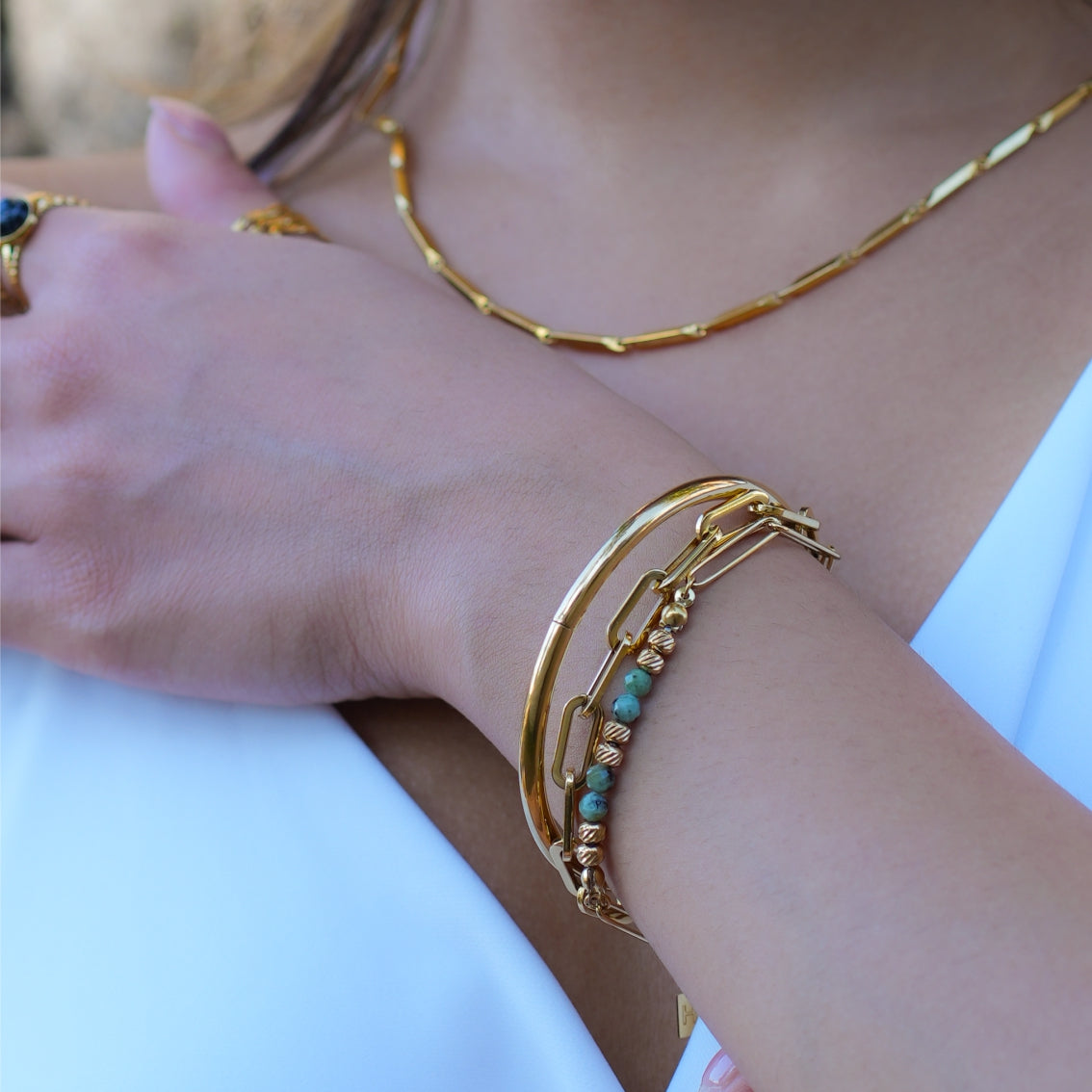 Style BARGARH : bracelet jonc en or de style classique