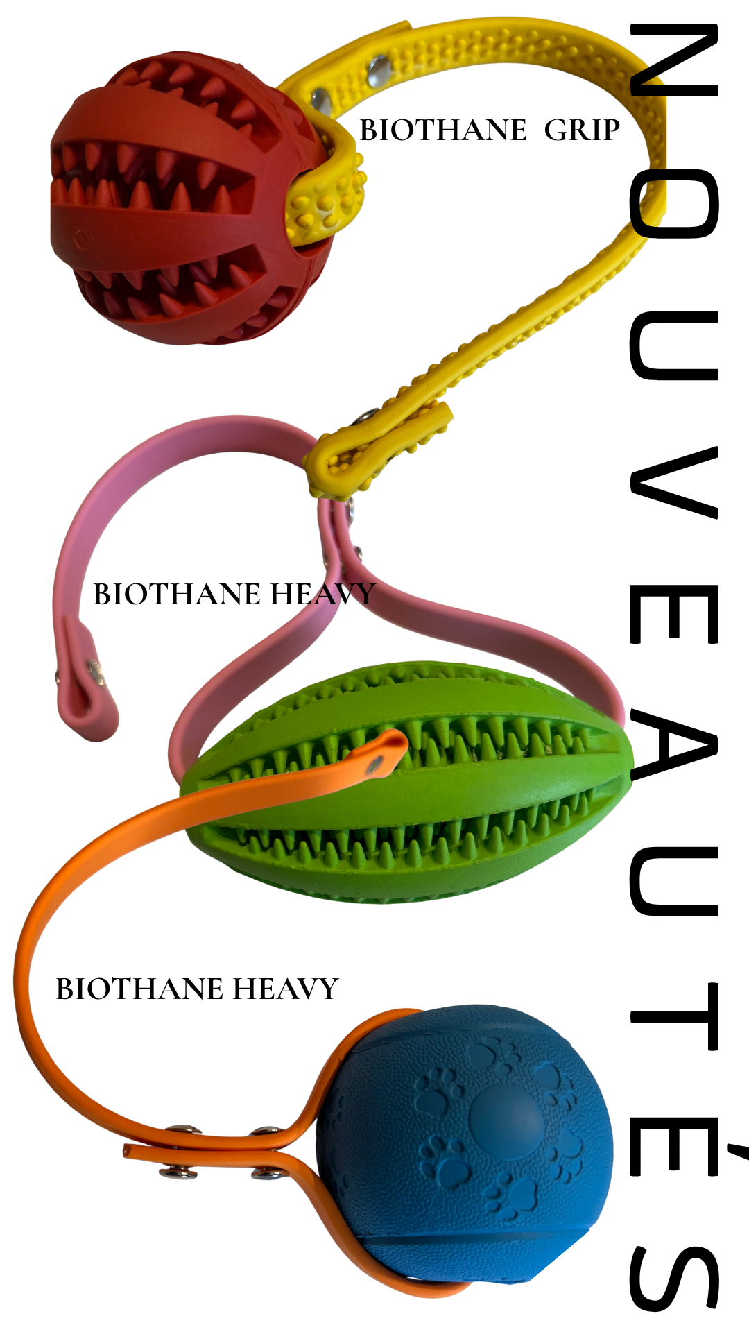 BioThane Tug Ball for Dogs – Heavy or GRIP Version