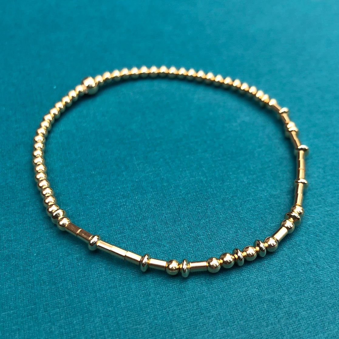 Bracelet Perles Dorées Code Morse