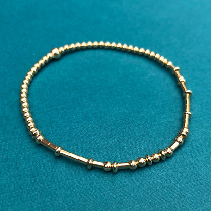 Bracelet Perles Dorées Code Morse