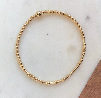 Bracelet Perles Dorées Code Morse