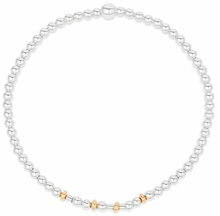Bracelet perles d'argent + or en code morse