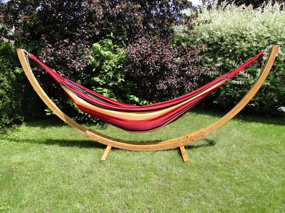 Hamac double de luxe de style brésilien avec support en bambou