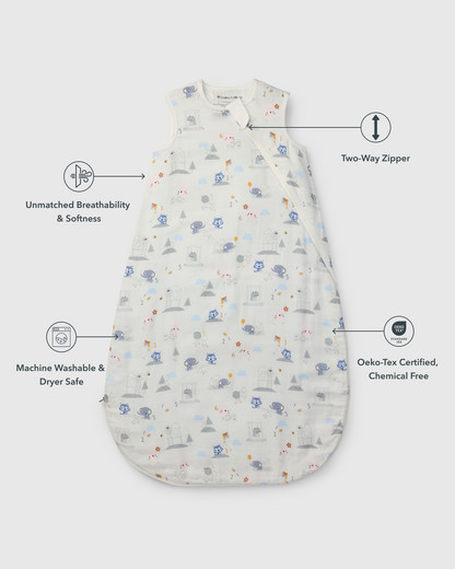 Baby Bamboo Muslin Sleep Bag 0.5 TOG - Mini Mathletes