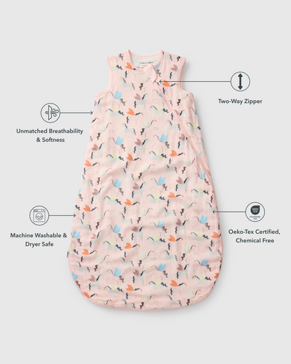Baby Bamboo Muslin Sleep Bag 0.5 TOG - Unicorn Ballet