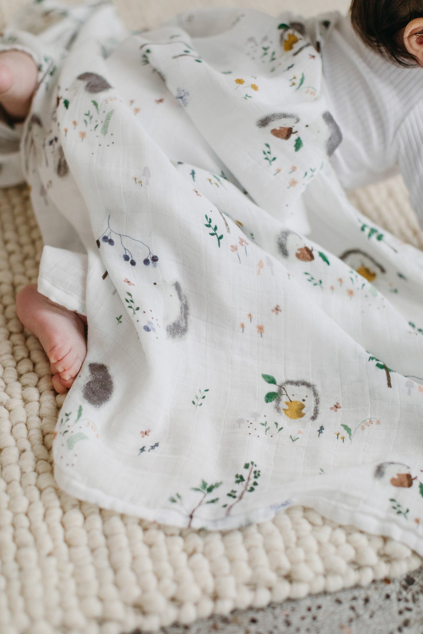Muslin Swaddle - Hedgehogs