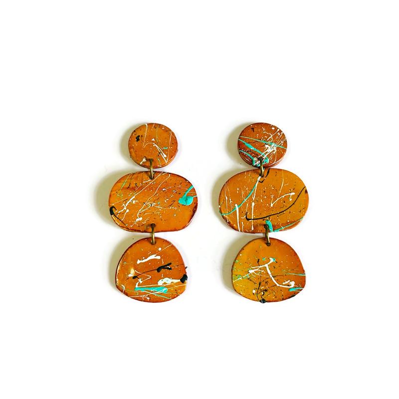 Boucles d'oreilles clips abstraites oversize pour femmes