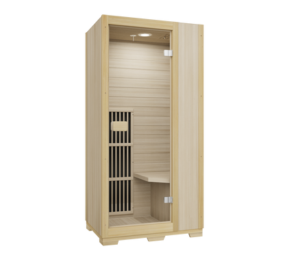 Blisspod | Vienne | Sauna infrarouge lointain | Pruche du Canada très faible champ électromagnétique | 185 cm H x 90 cm L x 65 cm P | 1 personne