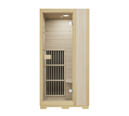 Blisspod | Vienne | Sauna infrarouge lointain | Pruche du Canada très faible champ électromagnétique | 185 cm H x 90 cm L x 65 cm P | 1 personne