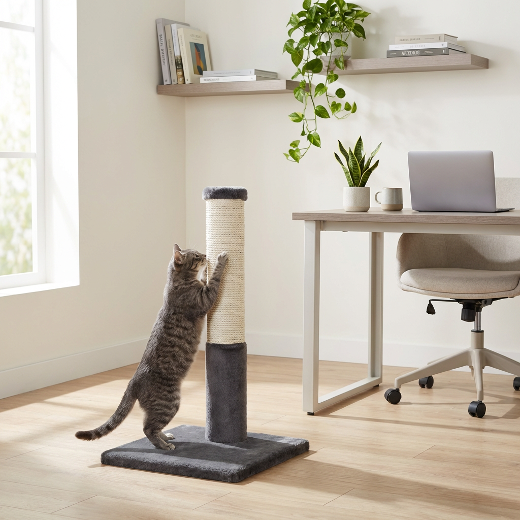 Noba Classic Arbre à chat 71 cm - Peluche grise