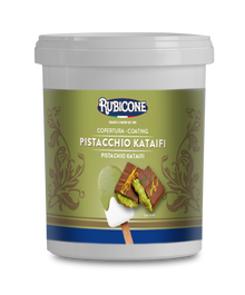 Enrobage cornet Pistache Kataifi (Chocolat Dubaï) - Seau de 1,5 kg - Rubicone Canada - Fabriqué en Italie - Livraison gratuite au Canada pour les commandes de plus de 199 CAD