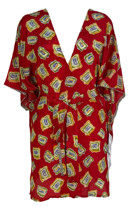 PRC6924 Veste à manches kimono en pure soie avec ceinture