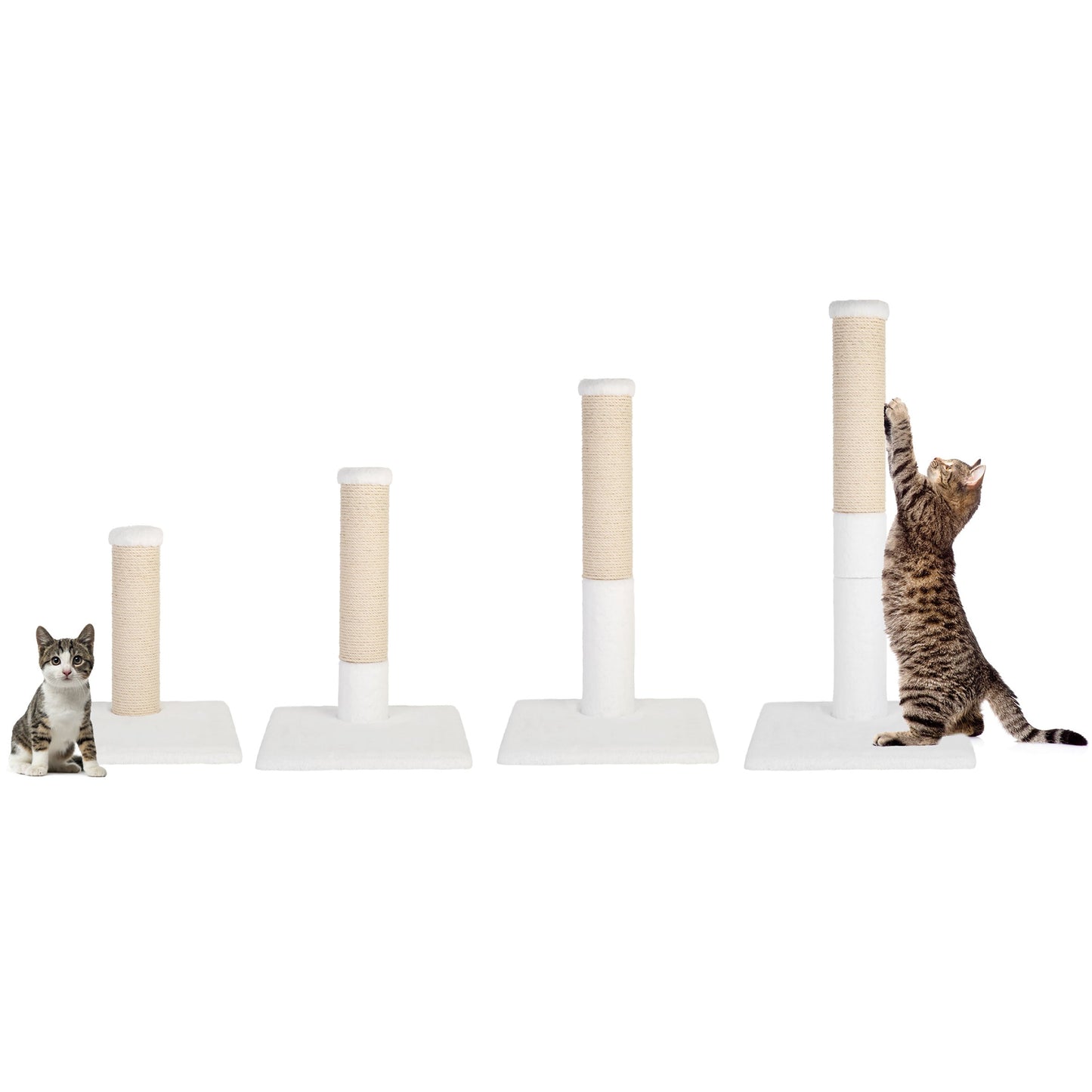Noba Evolution - Arbre à chat 4 en 1 - Peluche Blanche