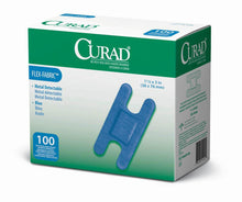 Pansements pour articulations détectables en tissu flexible CURAD, bleu, 1 1/2 po x 3 po, boîte de 100